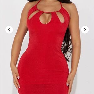 Fashion Nova Striking Red Backless Dress
